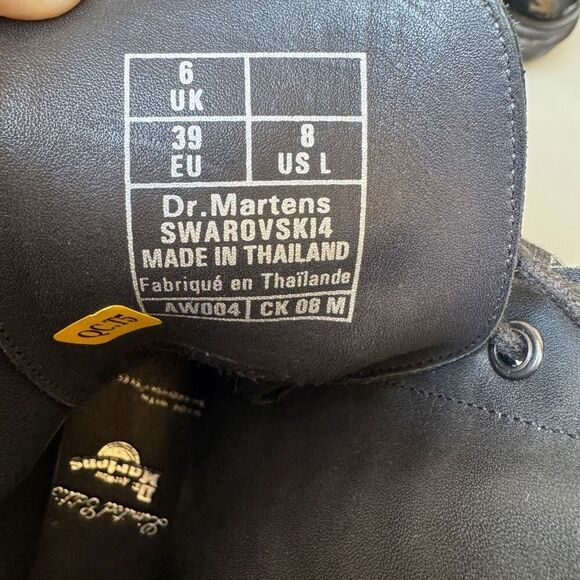 Dr Martens Swarovski Crystal Strap Boot Womens 8 Black Rare Limited Edition - Picture 11 of 16